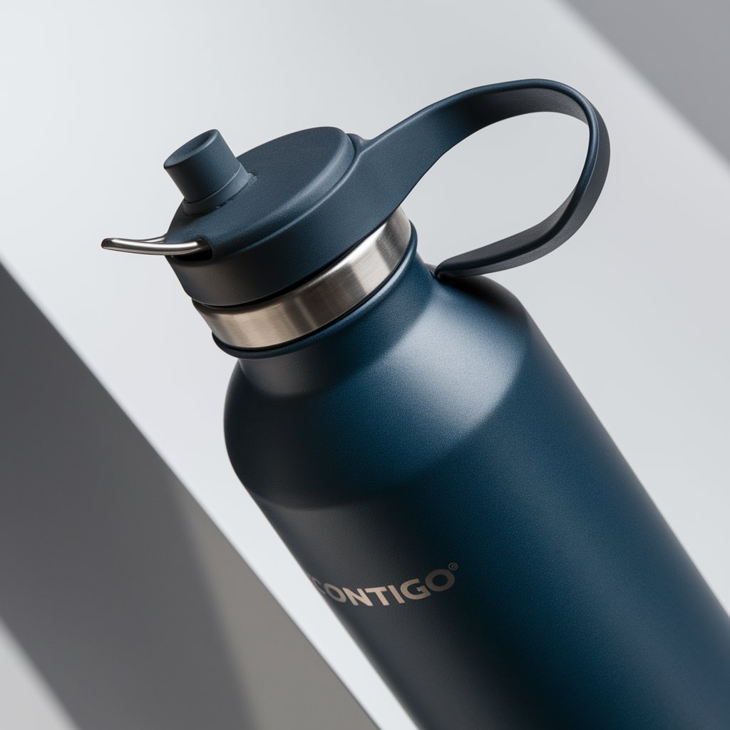 what stainless steel is used in contigo water bottle 304 a blue water bottle with a handle
